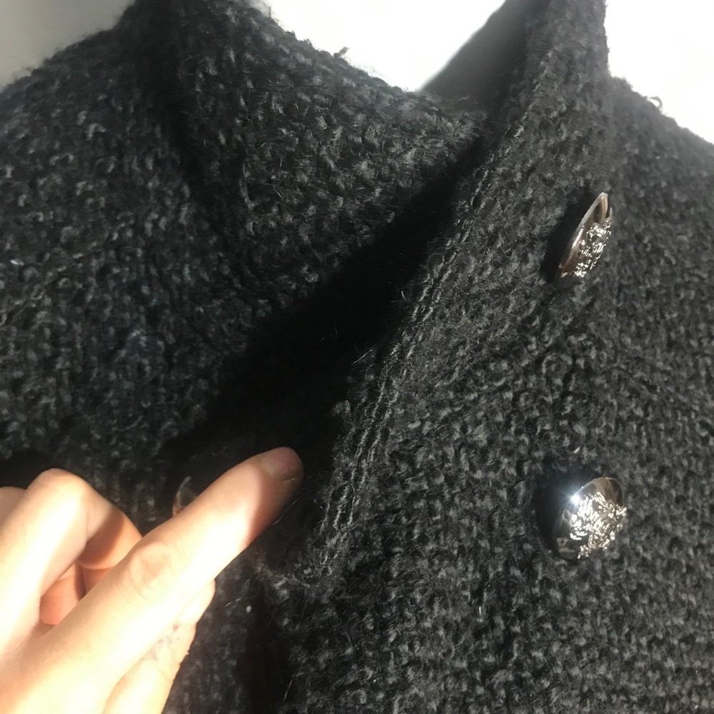 Black Pea coat with belt - Picture 5 of 10
